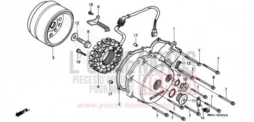 PANNEAU CARTER-MOTEUR G./ GENERATRICE VT750CW de 1998